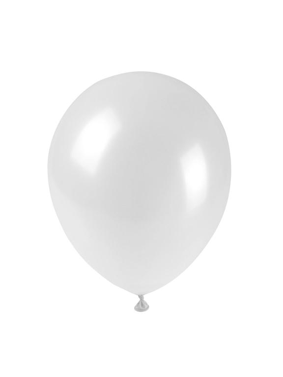 Balony metalizowane 10" białe perłowe nr 069 (100 szt.)