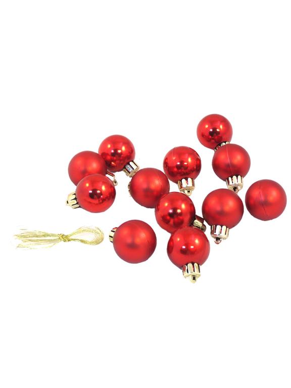 Bombki nietłukące w tubie 3 cm (12 szt.) czerwone