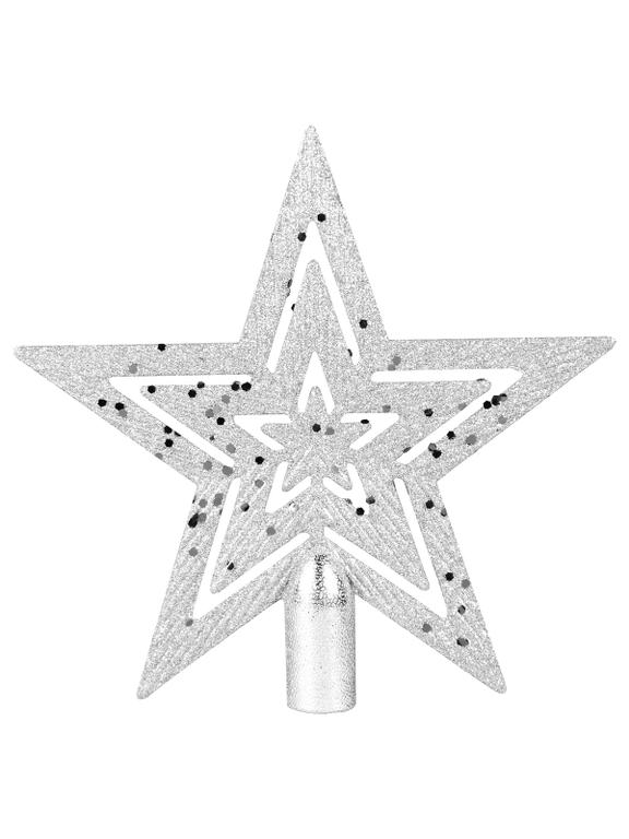 Szpic choinkowy - gwiazda srebrna