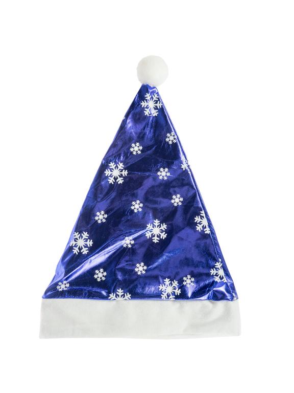 Błyszcząca czapka mikołaja - niebieska