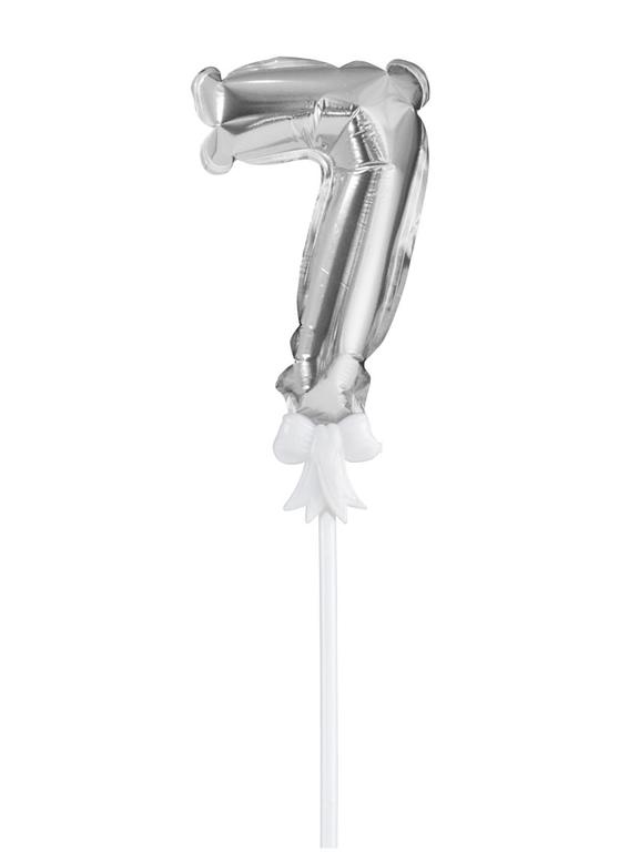 Balon foliowy na patyczku nr 7 srebrny