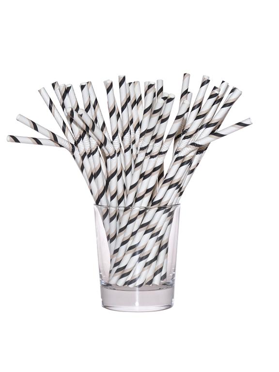 Słomki papierowe łamane czarne (144 szt.) - FSC Mix Credit