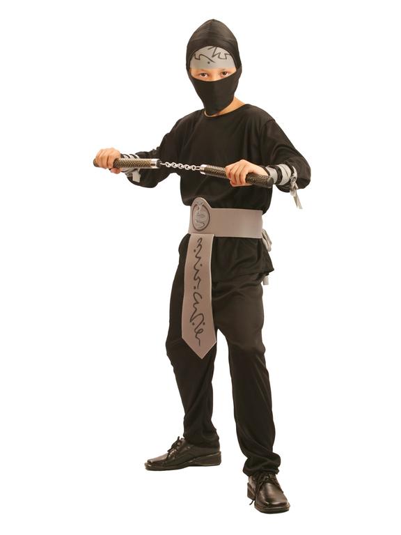 Strój dziecięcy - Ninja szary pas - rozmiar M