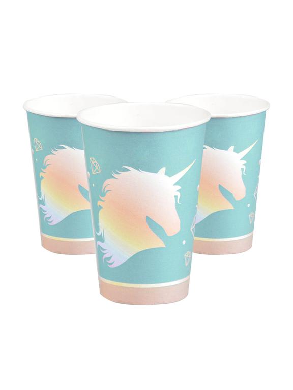 Kubki papierowe - Jednorożec (8 szt.)