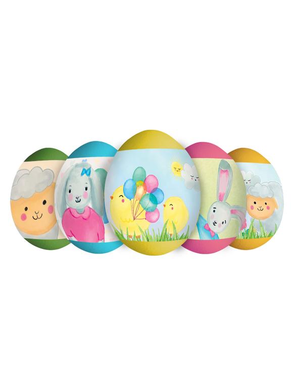 Pastelowe pisanki - zestaw owijek (6 szt.)