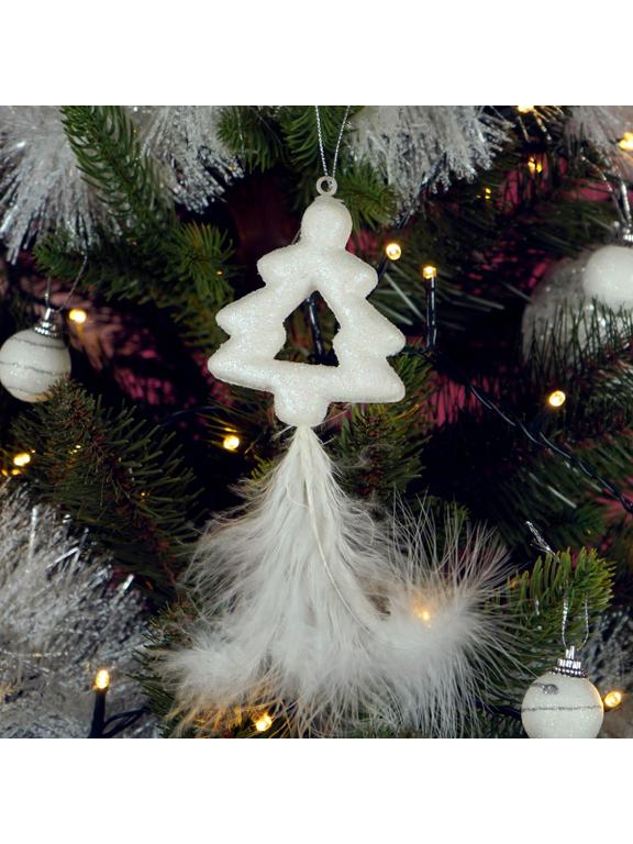 Świąteczna zawieszka z piórkiem