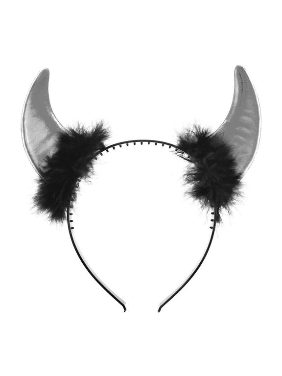 Metalizowane rogi diabła srebrne