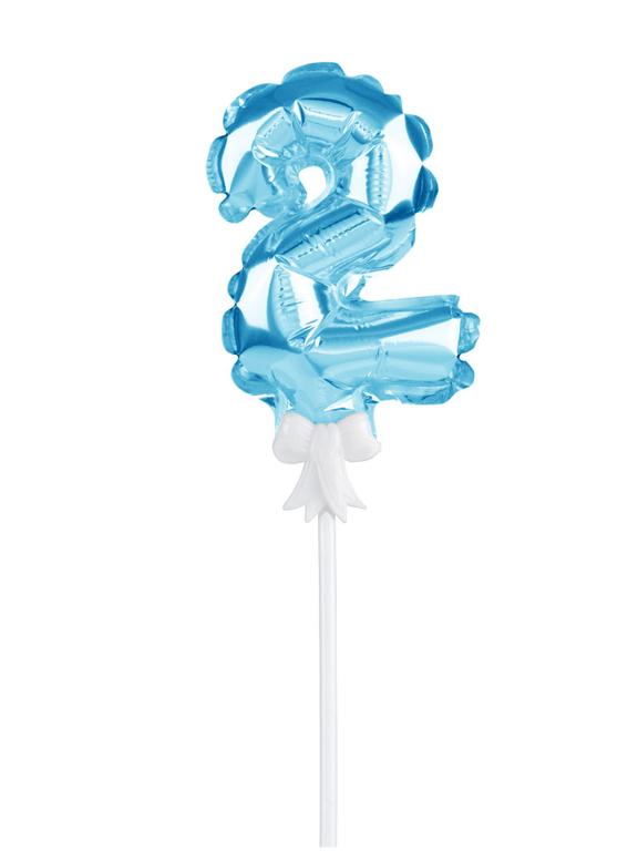 Balon foliowy na patyczku nr 2 niebieski