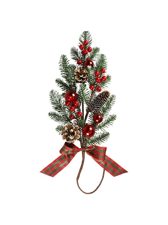 Stroik wiszący z kokardą w kratę