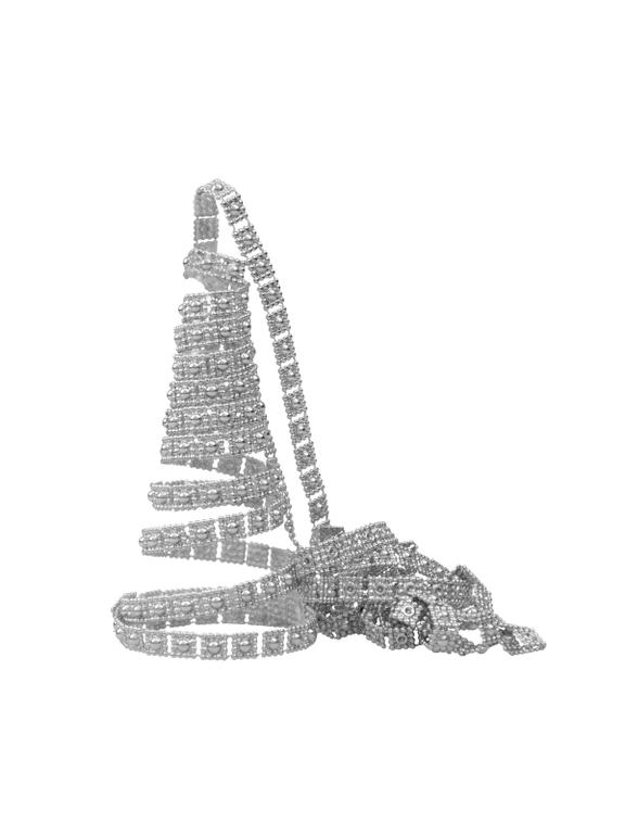 Łańcuch zdobiony srebrny