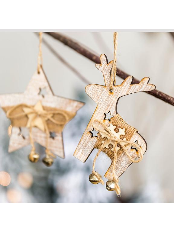 Drewniana zawieszka z dzwoneczkami