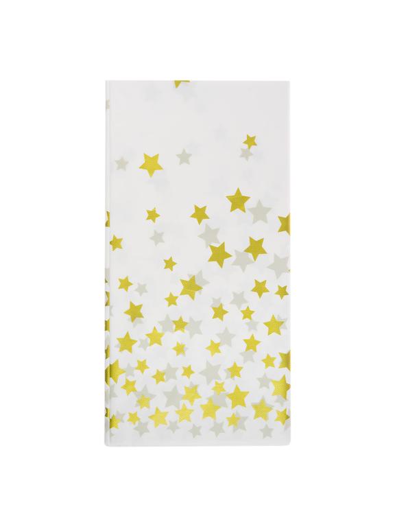 Obrus złote gwiazdki - biały