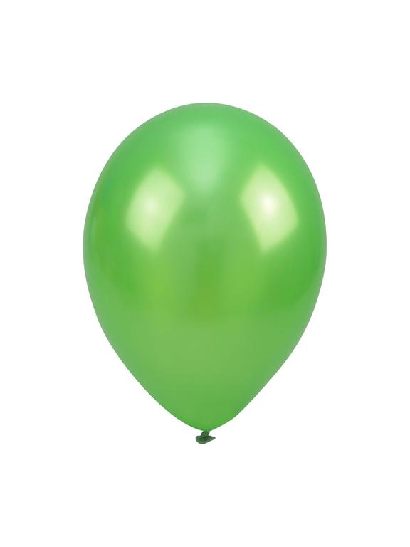 Balony metalizowane 12'' zielone (100 szt.)