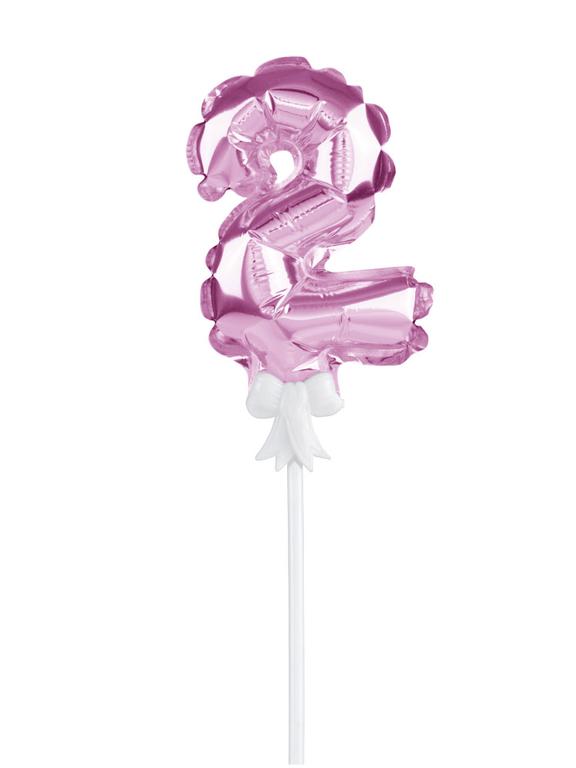 Balon foliowy na patyczku nr 2 różowy