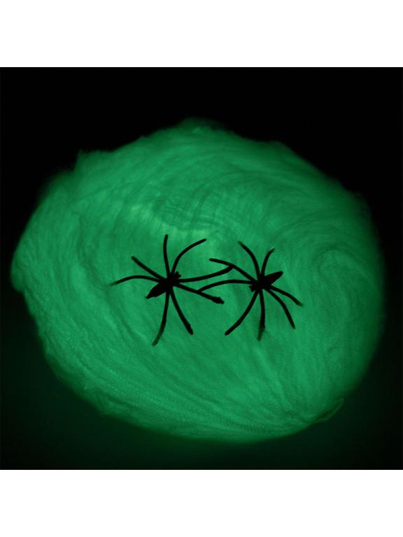 Świecąca w ciemności pajęczyna z pająkiem