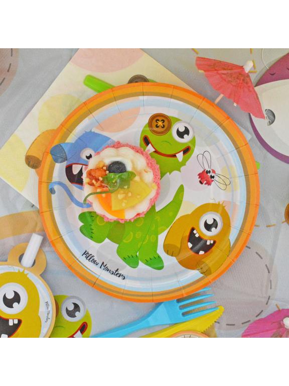 Talerze papierowe - Pillow Monsters (8 szt.)
