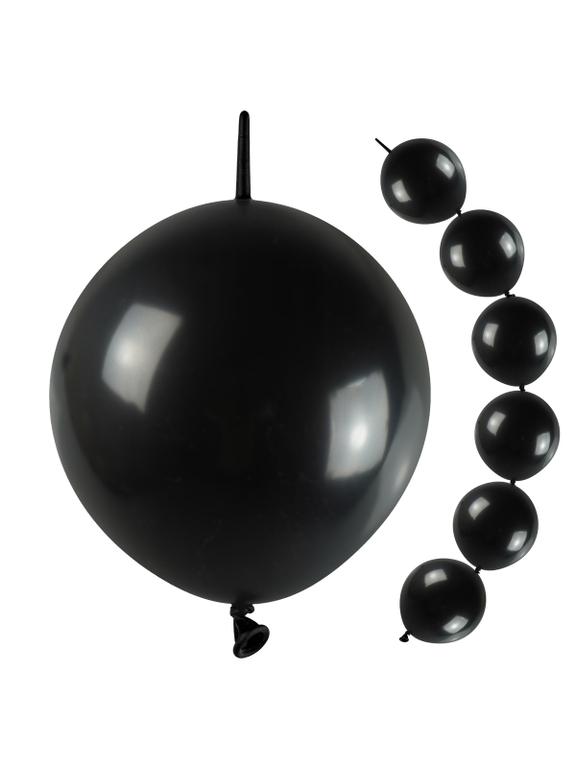 Balony czarne z łącznikiem (10 szt.)