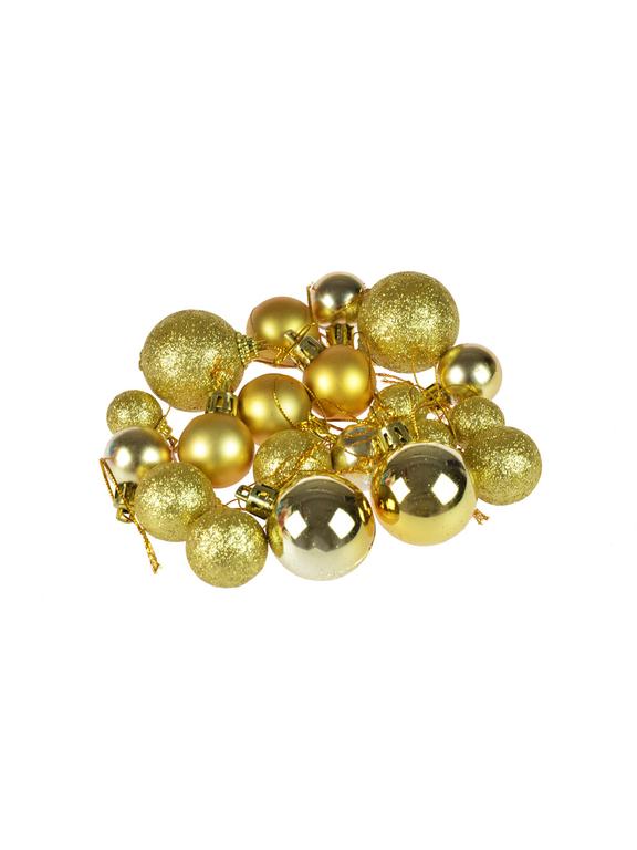 Komplet bombek dekorowanych - mix rozmiarów złoty
