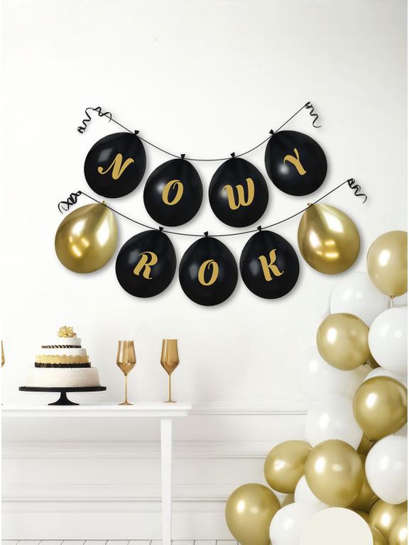 Balony z nadrukiem - Nowy Rok (9 szt.)