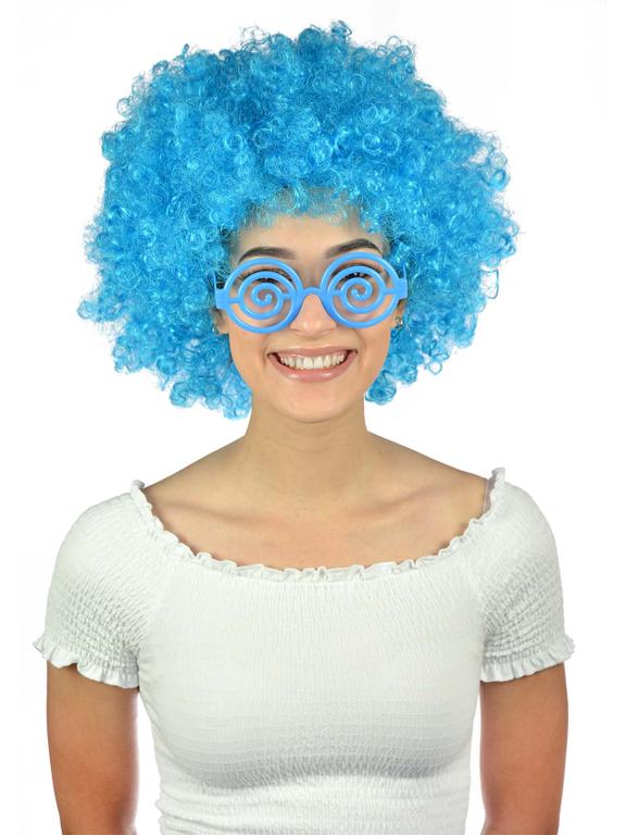 Peruka afro XXL niebieska