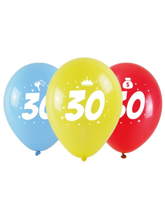 Balony jubileuszowe - 30 (3 szt.)