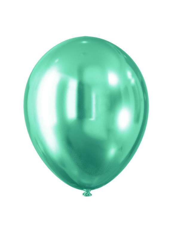 Balony - efekt chromu zielone (5 szt.)