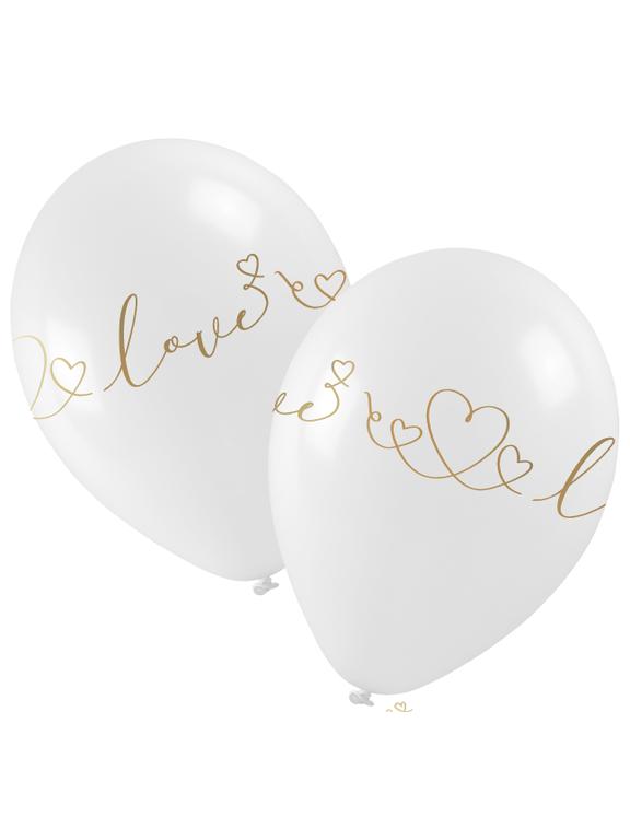 Balony ze złotym walentynkowym nadrukiem (5 szt.)