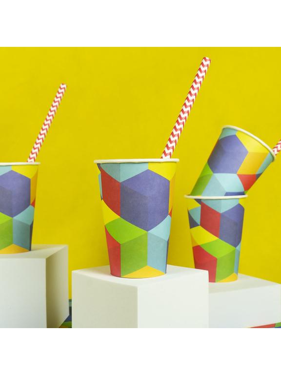 Kubki papierowe - Klocki (8 szt.)