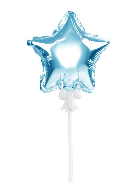 Balon foliowy na patyczku gwiazdka niebieski