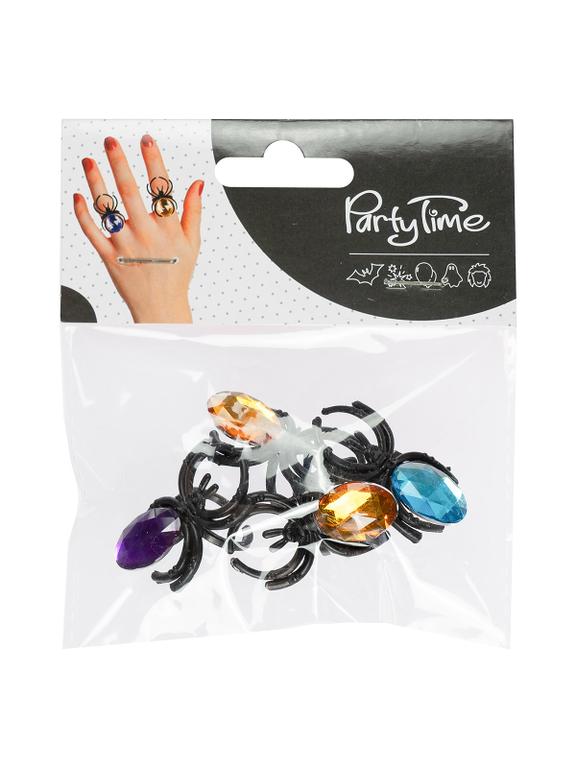 Halloweenowe pierścionki - pająki (4 szt.)
