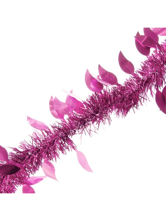 Łańcuch dekoracyjny matowy - listki różowy