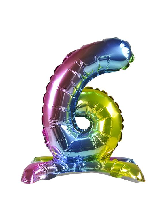 Balon foliowy cyferka stojący nr 6