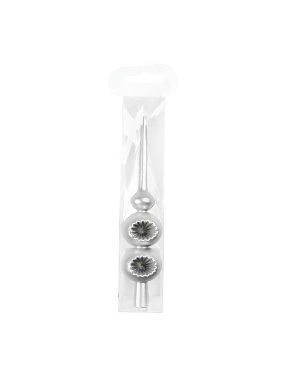 Szpic choinkowy 15 cm srebrny