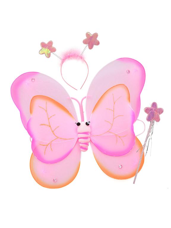 Komplet skrzydełka motyla różowy