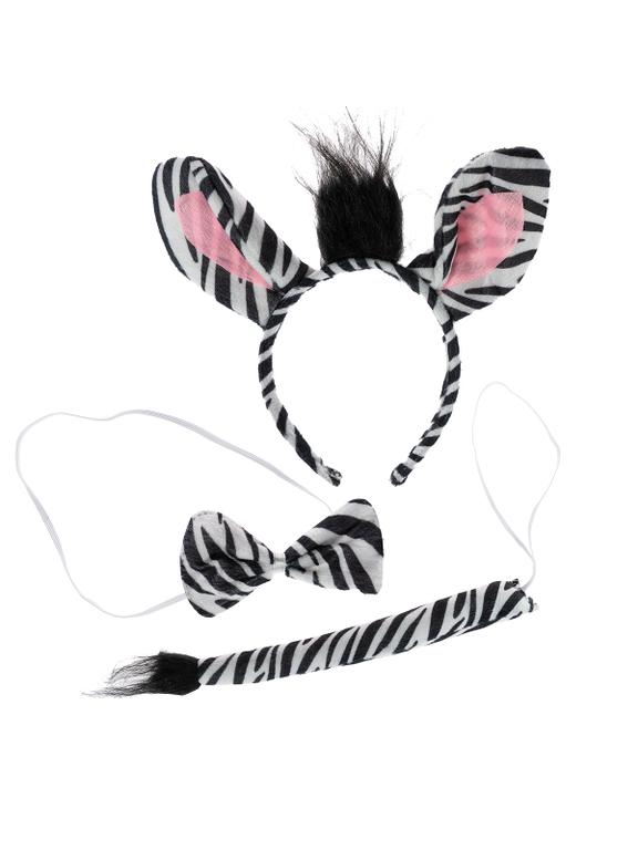 Komplet zwierzątka z ogonkiem - zebra