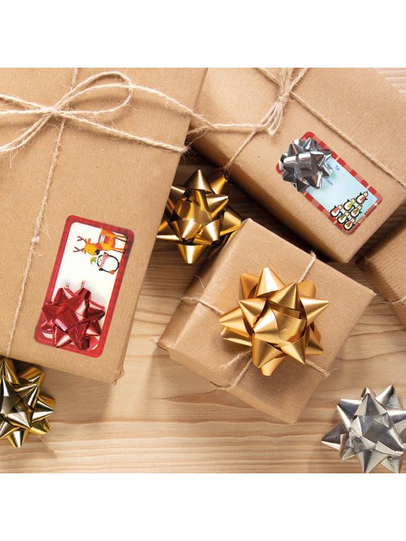 Ozdobne karneciki na prezenty z kokardką (8 szt.)