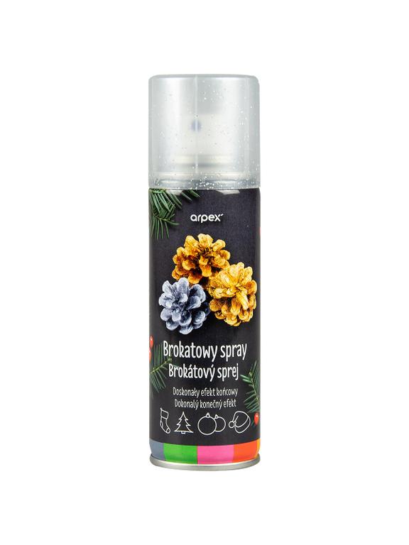 Brokatowy spray dekoracyjny srebrny
