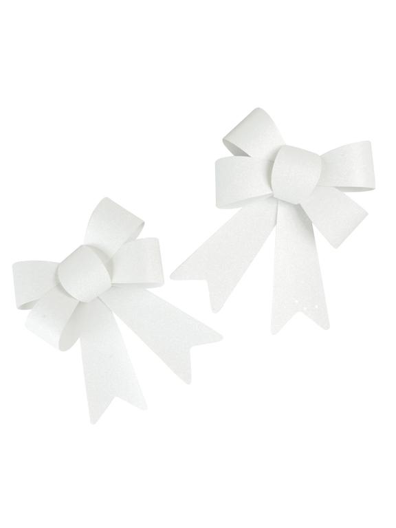 Zestaw kokard brokatowych (2 szt.) białych