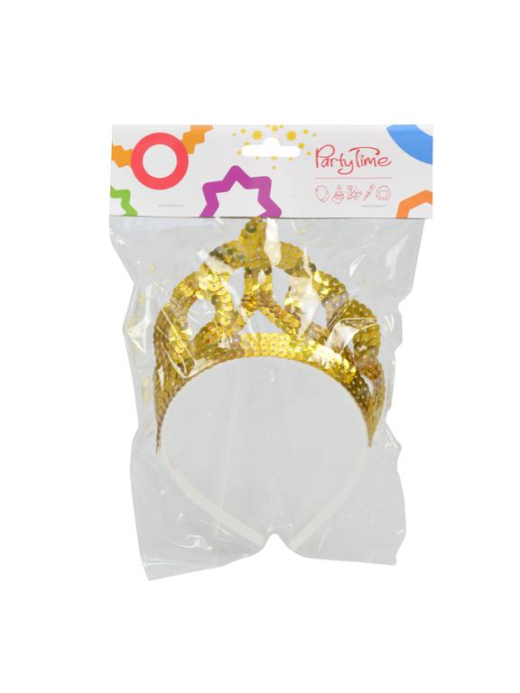 Tiara cekiny złota