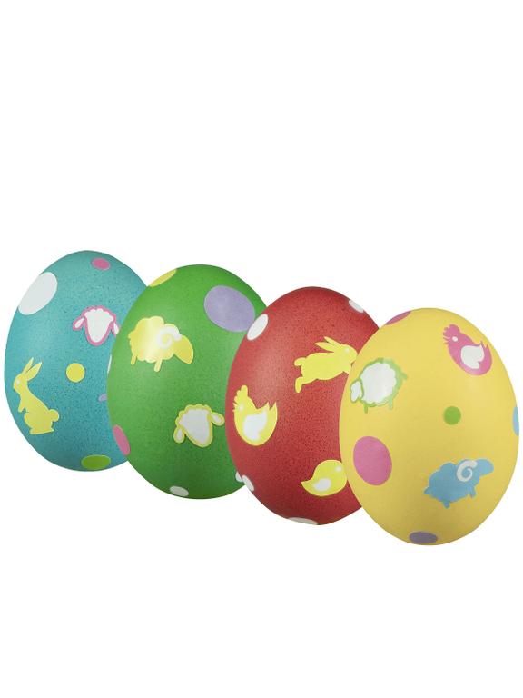 Zestaw do zdobienia pisanek (barwniki 4 szt., arkusz z kolorowymi naklejkami)