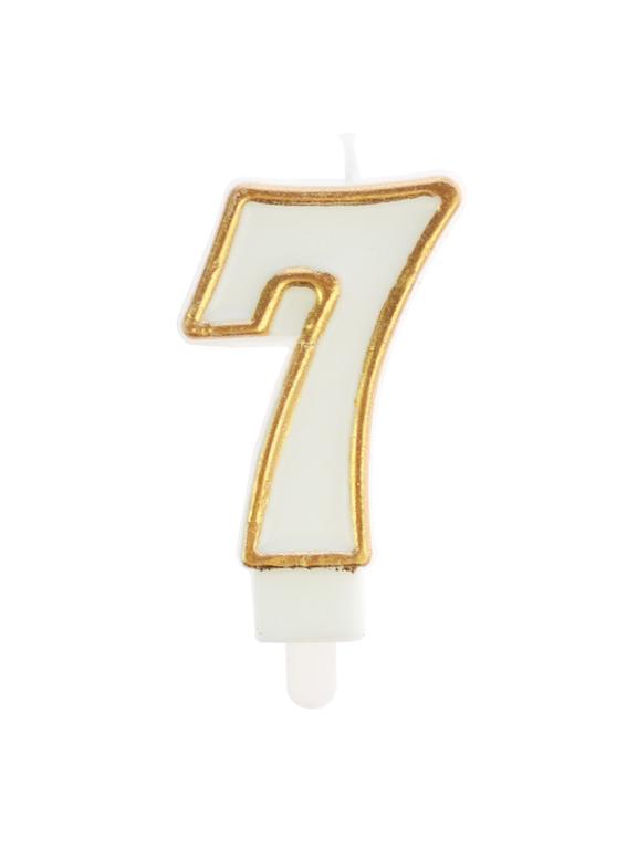 Świeczka cyferka nr 7 złota