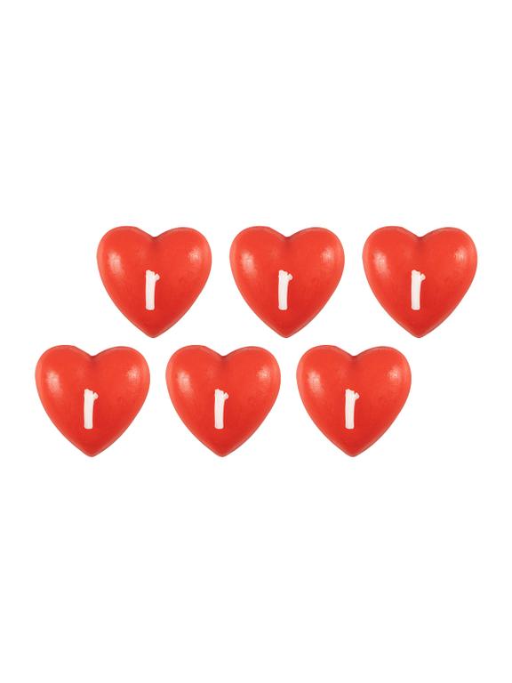 Walentynkowe świeczki w kształcie serc (6 szt.)