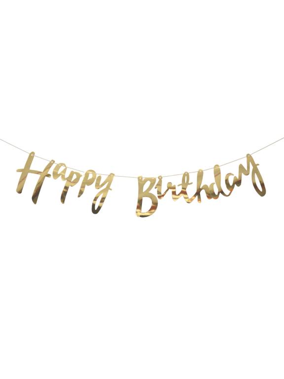 Girlanda Happy Birthday złota