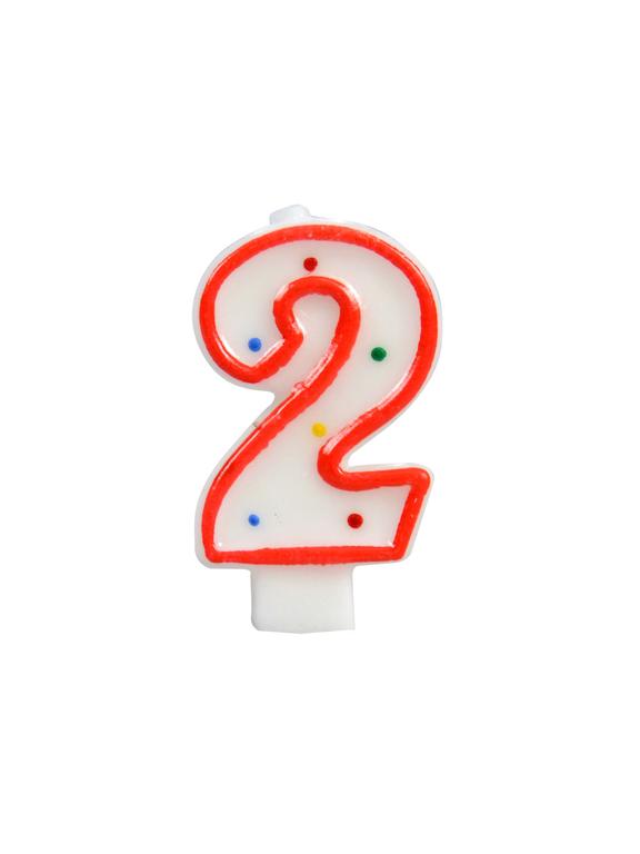 Świeczka cyferka - kropki nr 2