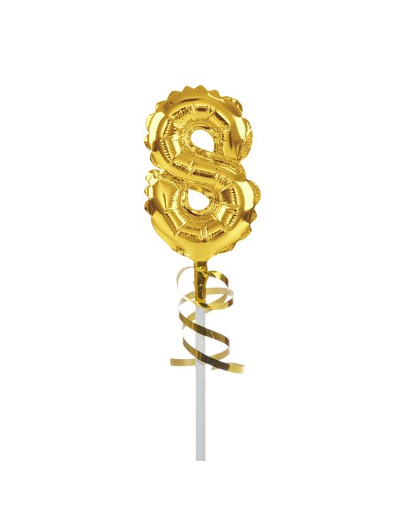 Balon foliowy na patyczku nr 8 złoty