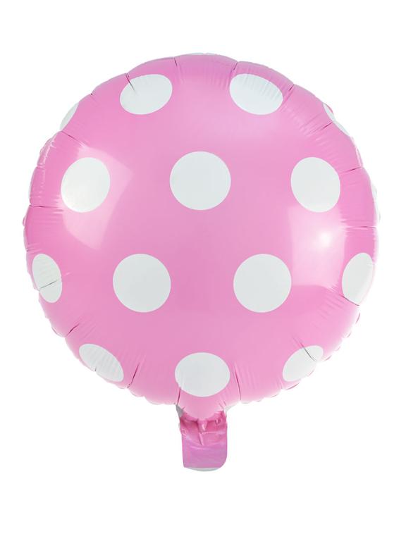 Balon foliowy kropki jasnoróżowy