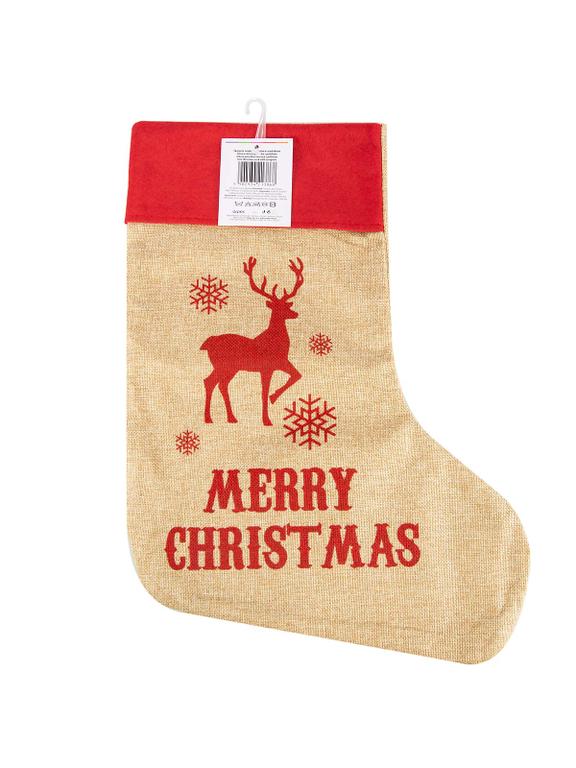 Skarpeta świąteczna jutowa z nadrukiem