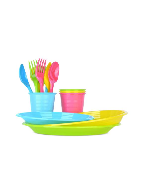 Łyżki plastikowe w soczystych kolorach (6 szt.)