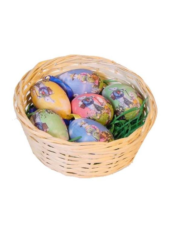 Pisanki w koszyczku (6 szt.) PROMOCJA
