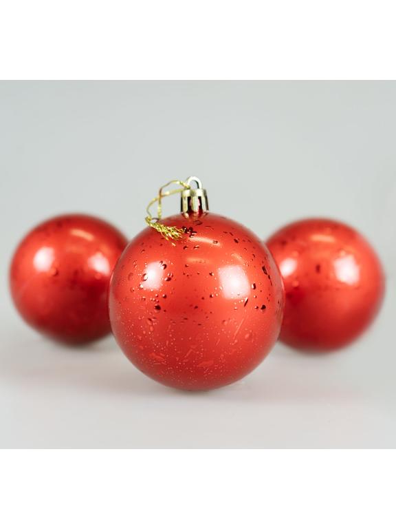 Zestaw bombek z efektem rosy (4 szt.) - czerwony